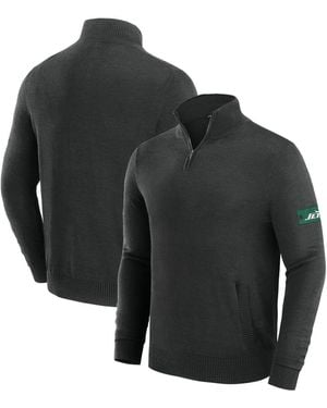 J. Palmer New York Jets Franchise Quarter-zip Sweater - Black