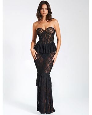 Miss Circle Quennell Lace Corset Maxi Dress - White