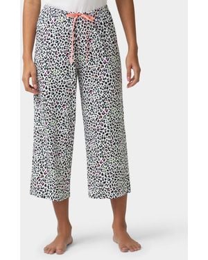 Hue Printed Capri Mid-rise Pants - Gray