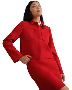 Hobbs Nessie Boxy Collard Jacket - Red