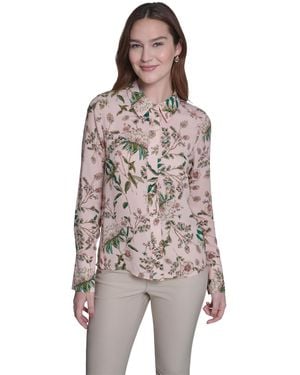 Tommy Hilfiger Slim Fit Floral Collared Blouse - Multicolor