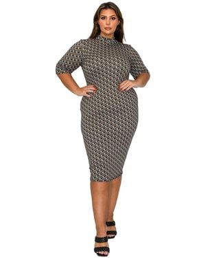 L I V D Plus Size Gallarda Midi Dress - Gray