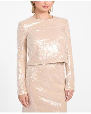 Guess Lavinia Sequin Long-sleeve Top - Natural