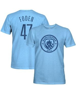 1863fc Phil Foden Sky Blue Manchester City Player Name Number Twisted Tri-blend Slub T-shirt