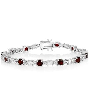 Simona Garnet And Topaz Oval And Round Bracelet - Metallic
