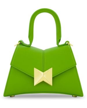 Mac Duggal Gold Hardware Detail Angular Mini Leather Handbag - Green