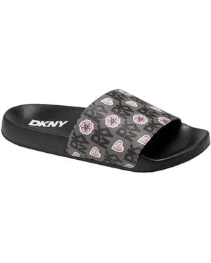 DKNY Zella Slide Flat Sandals - Black