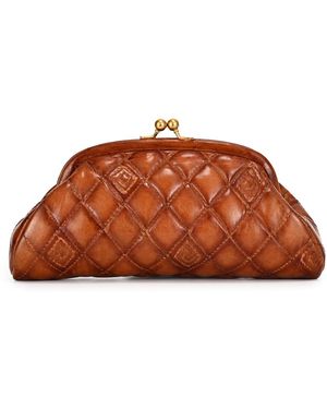 Old Trend Petunia Quilted Mini Beauty Clutch Handbag - Brown