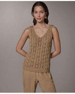 Donna Karan Weekend Double V-neck Tank Top - Brown