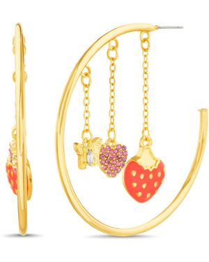 Kensie Gold-tone Hoop - White