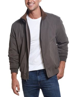 Weatherproof Microfiber Bomber Jacket - Gray