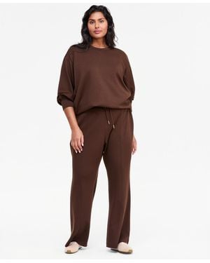 INC International Concepts Plus Size Drawstring Flare Sweatpants - Brown