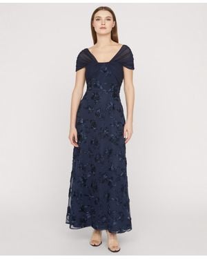 JS Collections Carolina Ankle V-neck Gown - Blue