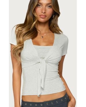 Edikted Malka Two Piece Tie Front Top - Gray