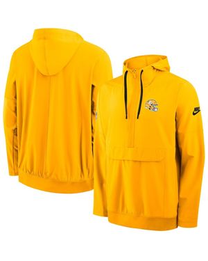 Nike Gold Pittsburgh Steelers Alt Anorak Half-zip Hooded Jacket - Yellow