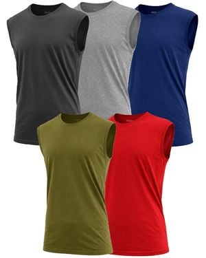 Blu Rock 5-pack Slim-fit Sleeveless Muscle T-shirt - Blue