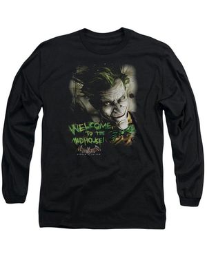 Batman Arkham Asylum Welcome To The Madhouse Long Sleeve Tee / T-shirt - Black
