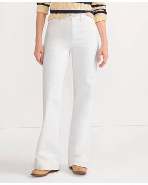 Lands' End High Rise Wide Leg Denim Jeans - White