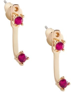 Mint & Lily Birthstone Drop Ear Jacket Earrings - Pink