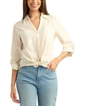 Bcx Striped Button-up Shirt - White