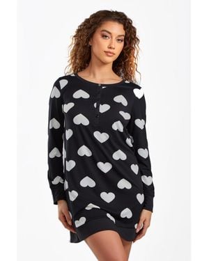 iCollection Kind Modal Sleep Top Or Dress - Black