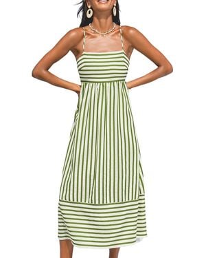CUPSHE So Grounding Striped Maxi Beach Dress - Green