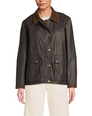 Lands' End Waxed Cotton Barn Jacket - Black