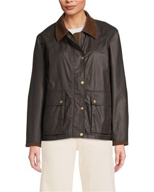 Lands' End Waxed Cotton Barn Jacket - Black
