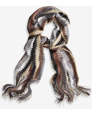 INC International Concepts Colorful Chevron Stripe Oblong Scarf - White