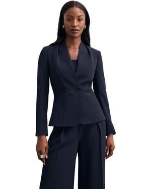 The Fold Arno Clever Crepe Blazer - Blue