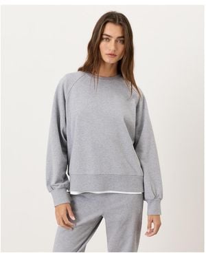 Pact Organic Cotton Cloudknit Raglan Crew - Gray