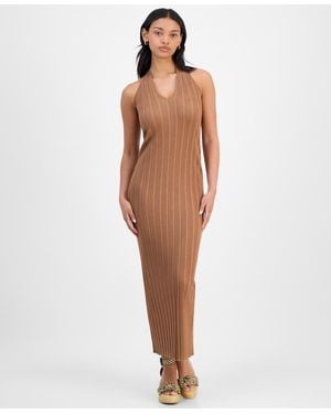 And Now This Rib-knit Halter Dress - White
