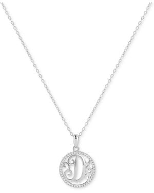 Giani Bernini Cubic Zirconia D Monogram 18" Pendant Necklace - White