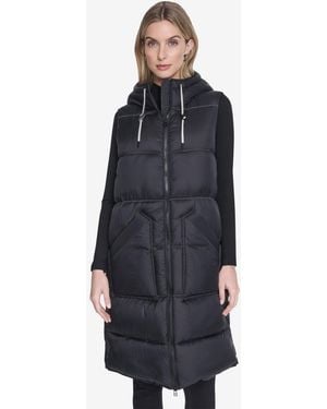 Andrew Marc Kerr Horizontal Rail Quilted Matte Shell Puffer Vest - Blue