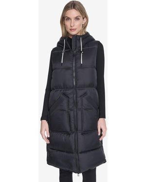 Andrew Marc Kerr Horizontal Rail Quilted Matte Shell Puffer Vest - Blue