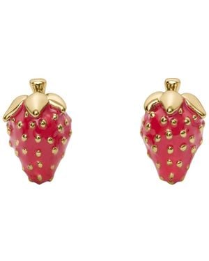 Kate Spade Gold-tone Secret Garden Strawberry Stud Earrings - Red