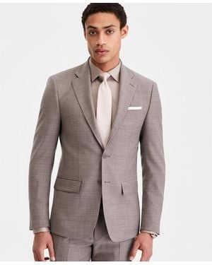 Calvin Klein Slim-fit Wool-blend Suit Separates Jacket - Brown