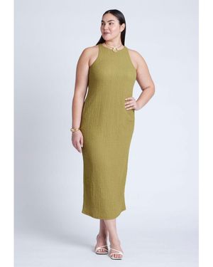 Eloquii Plus Size Texture Knit Dress - Green