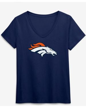 LOGO ATHLETIC Denver Broncos Primary Logo V-neck T-shirt - Blue