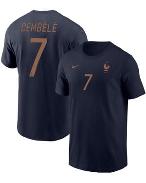 Nike Jordan Ousmane Dembele France National Team Name Number T-shirt - Blue