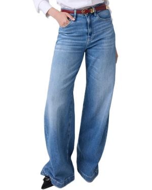 Guess Bellagio High-rise Wide-leg Stretch Denim Jeans - Blue