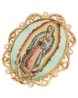 2028 Enamel Our Lady Of Guadalupe Oval Pin - Metallic