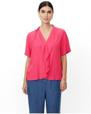 Masai Madyvora V-neck Ruffle Blouse - Red
