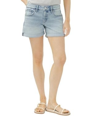 Silver Jeans Co. Boyfriend Mid-rise Shorts - Blue