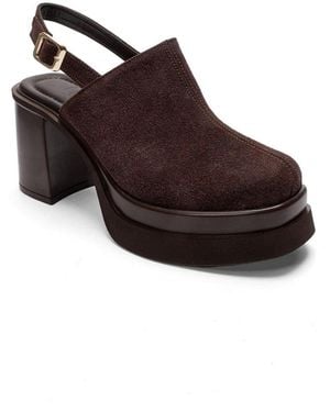 Prologue Shoes Bavix Block Heel Platform Sandal - Brown
