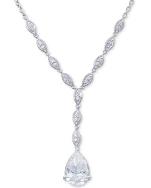 Arabella Cubic Zirconia 18" Lariat Necklace - Metallic