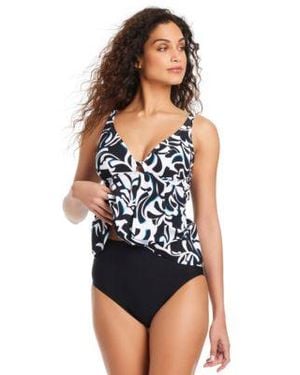 Beyond Control Opposites Attract Tankini Top High Waist Bottoms - Black