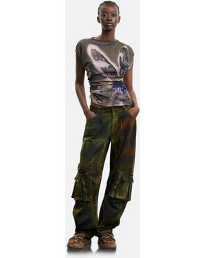 Desigual Cargo Pants 100% Cotton M. C. Lacroix - Green