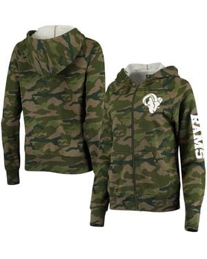 KTZ Los Angeles Rams Raglan Full-zip Hoodie - Green