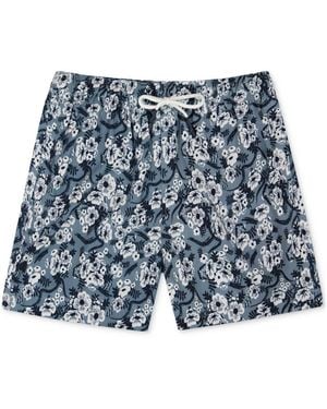 Sunset and Vine Sunset And Vines Floral Woven Swim Trunks - Blue